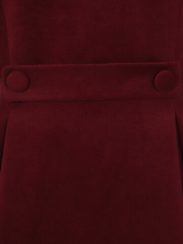 Zľava Bordový dámsky retro kabát s gombíkmi